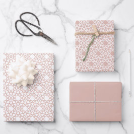 Dusty Pink Arabesque Design Geschenkpapier Set