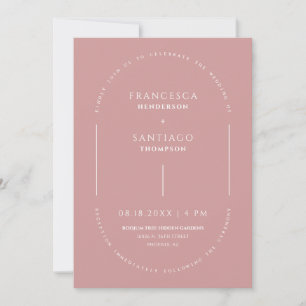 Dusty Pink Arch QR Code Mariage Photo Invitation