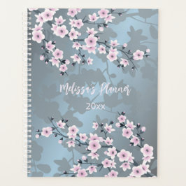 Dusty Pink Blue Cherry Blossom Jahr Planer