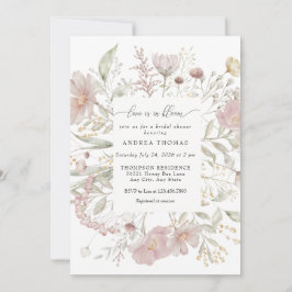 Dusty Pink Blume | Brautparty Aquarell Einladung