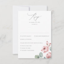 Dusty Pink Blume Elegant Dreamy Wedding RSVP