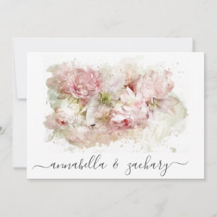 *~*Dusty Pink Blume UAWG QR AR26 Floral WEDDING Einladung