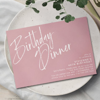 Dusty Pink Blush | Modernes Mädchen zum Geburtstag Einladung