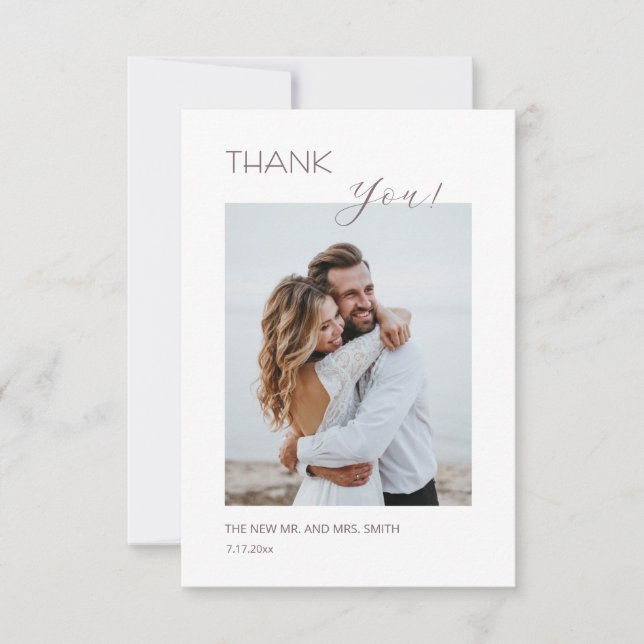 Dusty Pink Boho Blumen Dankeskarte (Vorderseite)