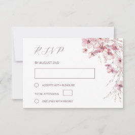 Dusty Pink Boho Floral Wedding RSVP Karte
