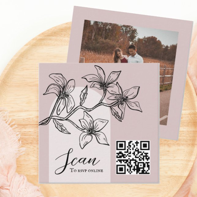 Dusty Pink Boho Foto Online UAWG QR Code Begleitkarte (Von Creator hochgeladen)