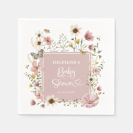 Dusty Pink Boho Wildblume Baby Girl Dusche Serviette
