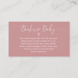 Dusty Pink Books for Baby Shooting Enclosure Card Visitenkarte