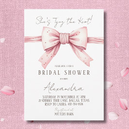 Dusty Pink Bow verbindet das Brautparty des Knoten Einladung