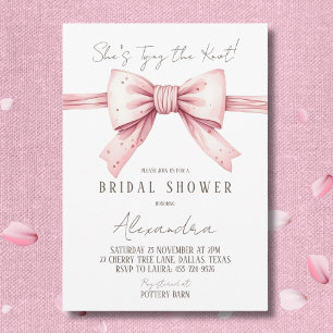 Dusty Pink Bow verbindet das Brautparty des Knoten Einladung