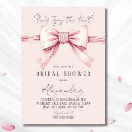 Dusty Pink Bow verbindet das Brautparty des Knoten Einladung
