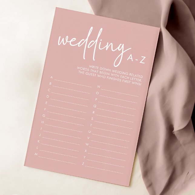 Dusty Pink Brautparty Wedding A-Z Game (Von Creator hochgeladen)