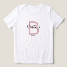 Dusty Pink Bride Monogram Tri-Blend Shirt