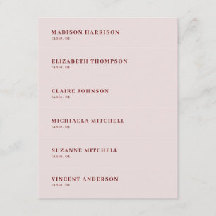 Dusty Pink Burgundy Mariage Place Nom Carte do-it-