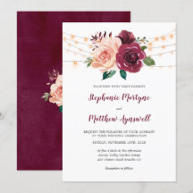 Dusty Pink Burgundy Rose Lights Botanische Hochzei