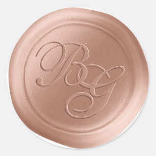 Dusty Pink Calligraphy Monogram Wax Siegel Sticker