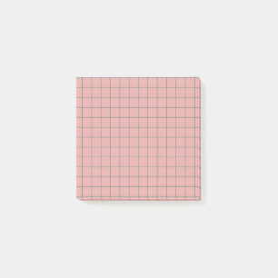 Dusty Pink Checkered Pattern Elegantes Grid Design Post-it Klebezettel