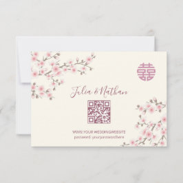 Dusty PInk Cherry Blossom RSVP Mariage chinois