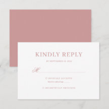 Dusty Pink Classic Calligraphy Script Wedding Rsvp