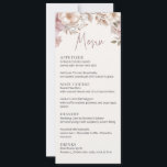 Dusty Pink Cream Magnolia Floral Wedding Menu Card Einladung<br><div class="desc">Elegant wedding menu card featuring dusty pink and cream magnolia watercolor florals in a refined vertical layout. Designed to coordinate beautifully with matching invitations, RSVP cards, and enclosure cards from the same stationery suite. Personalize with your appetizers, main course, desserts, and drinks to complete a cohesive and sophisticated table setting...</div>
