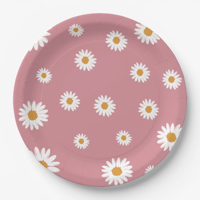 Dusty Pink Daisy Theme Paper Teller (Vorderseite)