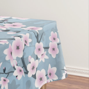 Dusty Pink Dusty Blue Kirschblüten Tischdecke