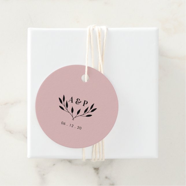 Dusty Pink | Einfache moderne Hochzeit Vielen Dank Geschenkanhänger (Beispiel)