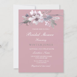 Dusty Pink Elegant Blumendusche Einladung