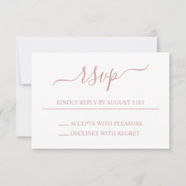 Dusty Pink Elegant Wedding RSVP Karte