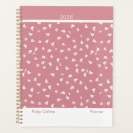Dusty Pink Feminine Minimalist Floral Large Planer