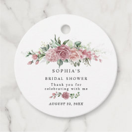 Dusty Pink Floral Bridal Shower Geschenkanhänger