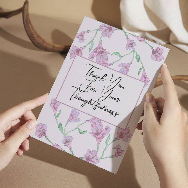 Dusty Pink Floral Watercolor Wedding Dankeskarte (Von Creator hochgeladen)