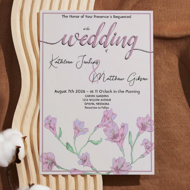 Dusty Pink Floral Watercolor Wedding Einladung (Von Creator hochgeladen)