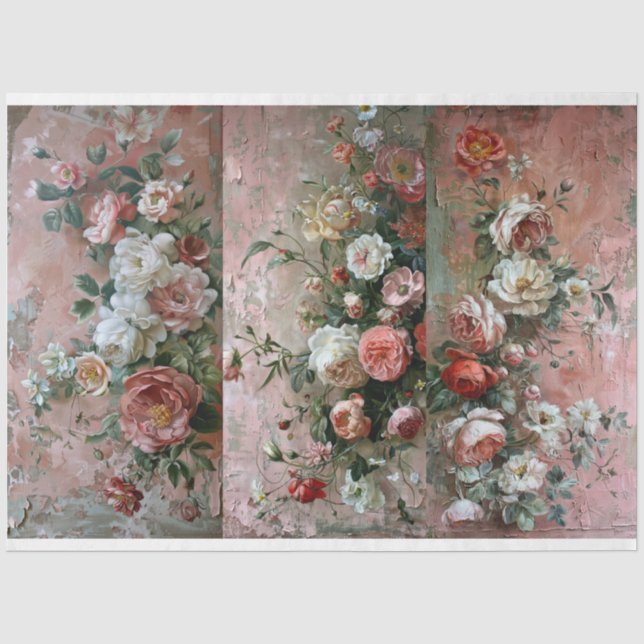 Dusty Pink Florals Breadboard Design Seidenpapier (Vorderseite)