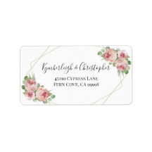 Dusty Pink Geometric Wedding RSVP Rücksendeadresse