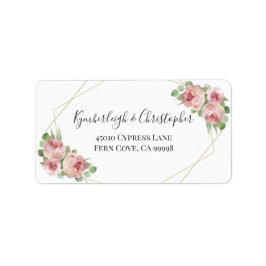 Dusty Pink Geometric Wedding RSVP Rücksendeadresse Adressaufkleber