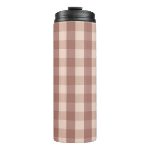 Dusty Pink Gingham Checkered Thermosbecher