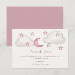 Dusty Pink Girl Babydusche Dankeskarte