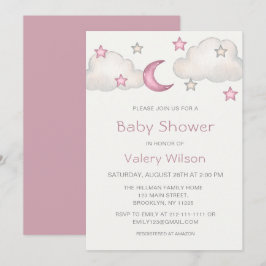 Dusty Pink Girl Babydusche Einladung