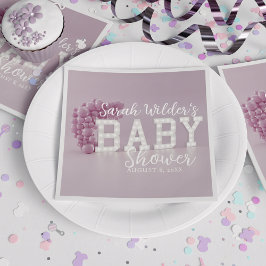 Dusty Pink Girl Balloon Arch Baby Dusche Napkins Serviette