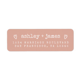 Dusty Pink Heart Couple Return Address