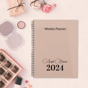 Dusty Pink Hebdomadaire Planificateur d'affaires m