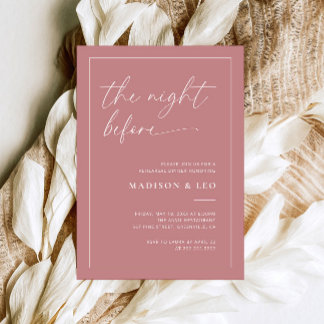 Dusty Pink Hochzeit Probe Dinner Einladung