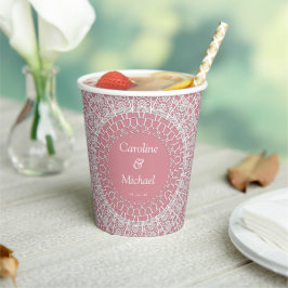 Dusty Pink individuell anpassbare Hochzeitslaserbe Pappbecher