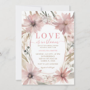 Dusty Pink Liebe ist in Bloom Brautparty Einladung