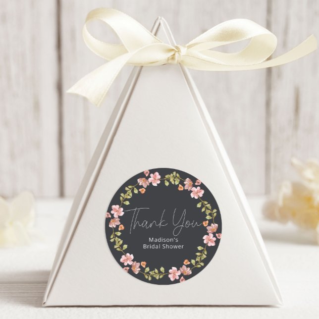 Dusty Pink Lila Floral Wedding Runder Aufkleber (Von Creator hochgeladen)