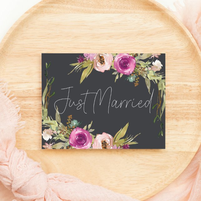 Dusty Pink Lila Holzkohle Hochzeit nur verheiratet (Von Creator hochgeladen)