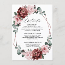 Dusty Pink Mauve Rose Floral Geometric Wedding