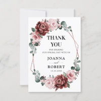 Dusty Pink Mauve Rose Floral Geometric Wedding