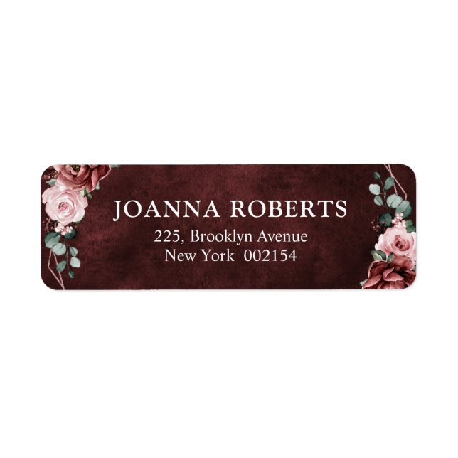 Dusty Pink Mauve Rose Floral Geometric Wedding La (Vorne)